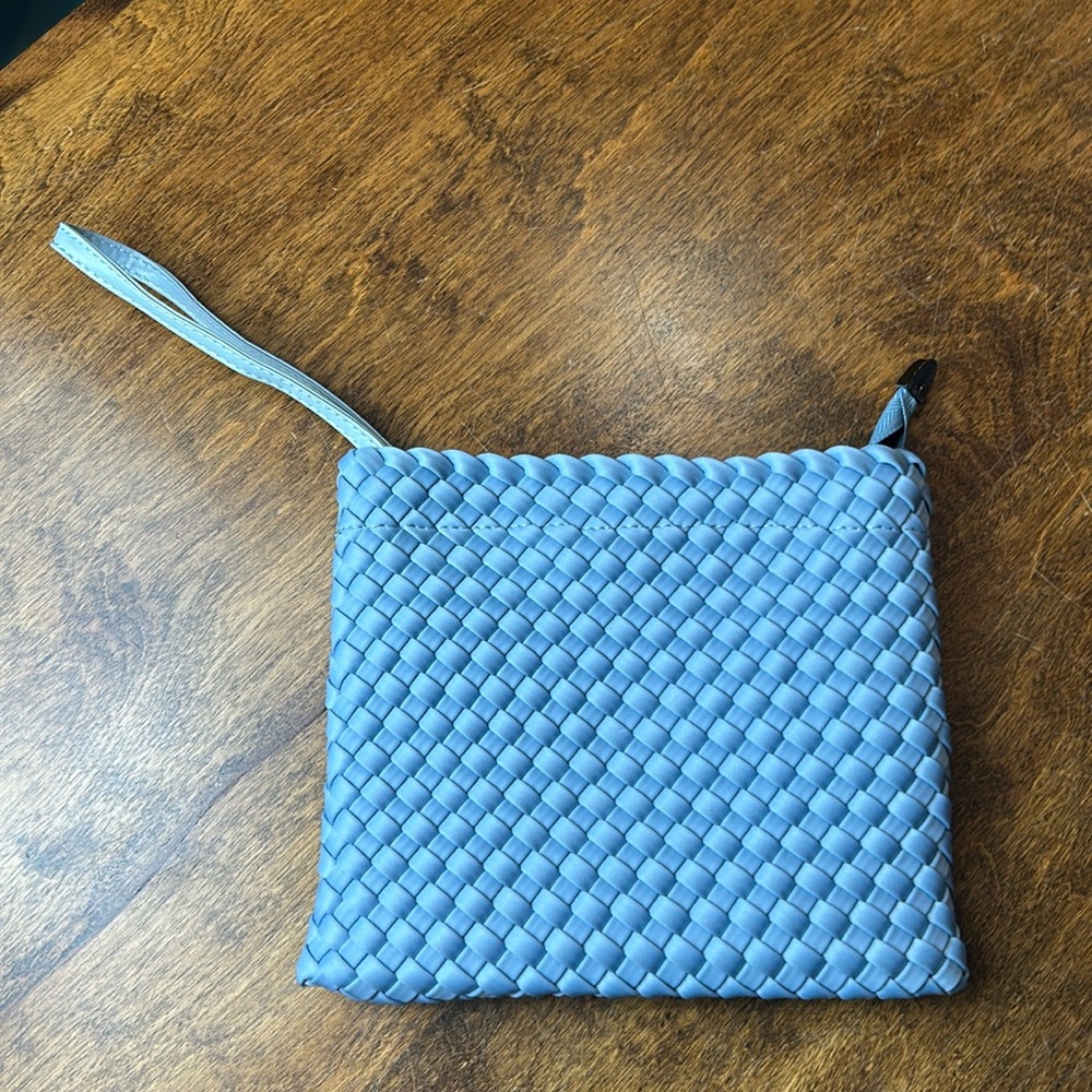 Woven blue Wristlet